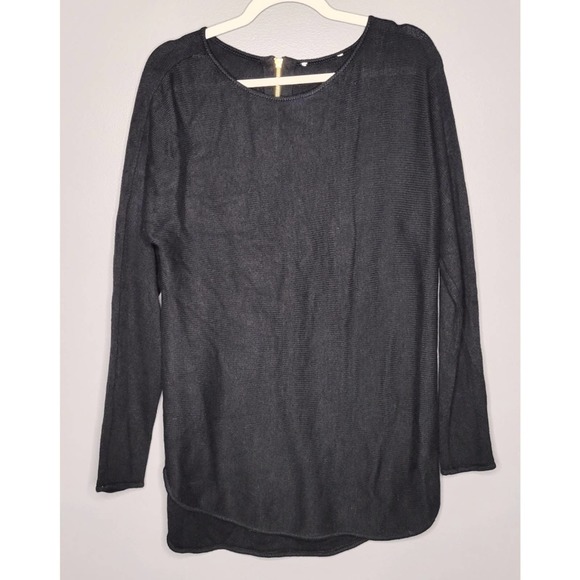Michael Kors Black Long Sleeve Scoop Neck Zip Back Sweater Women’s Size Medium